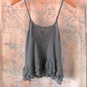 Urban Outfitters Kimchi Blue Lace Blue Tank Top